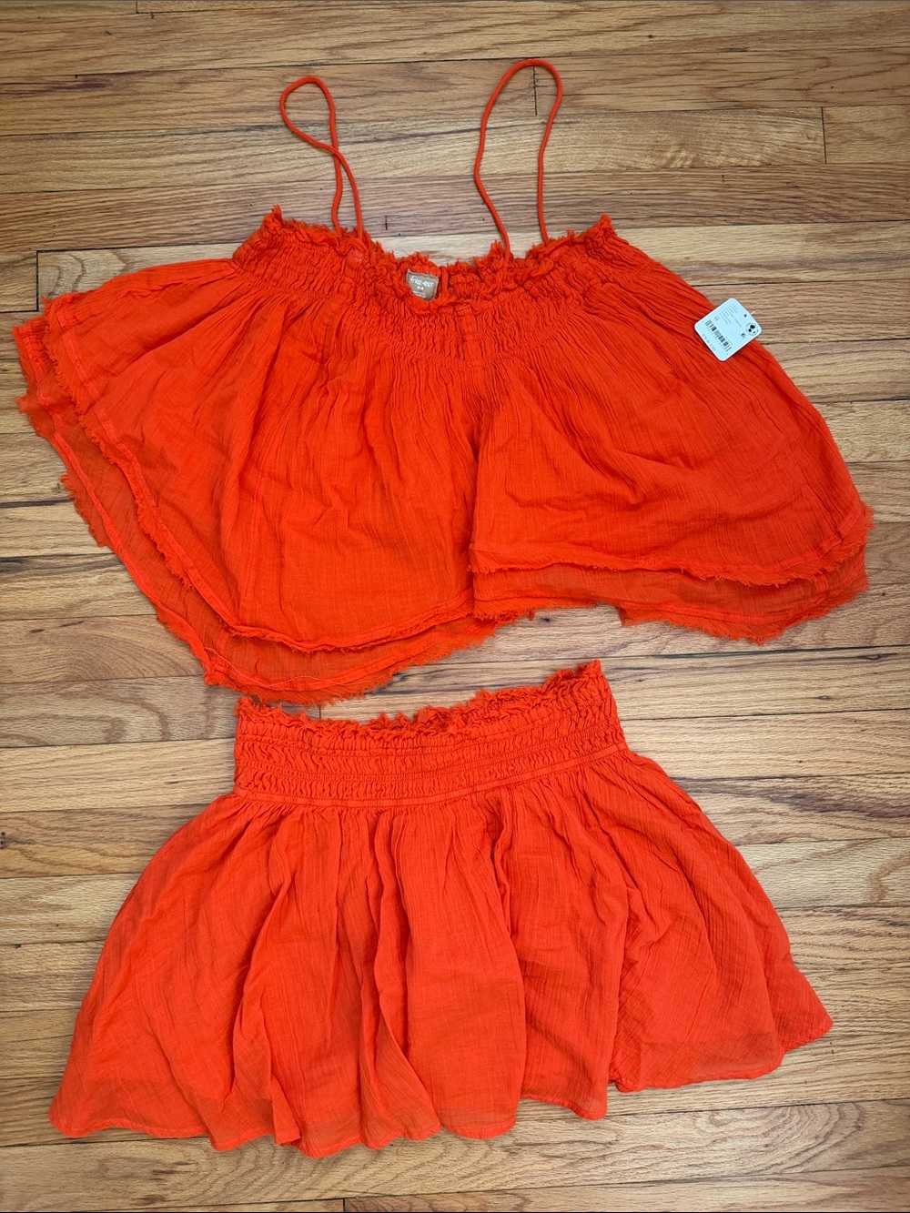 free people Layla Set Orange Two-Piece Set Size Medium